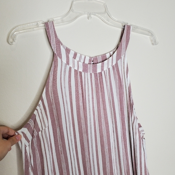 Torrid Pink & White Striped Halter High Neck Goddess Tank Top - Picture 4 of 8